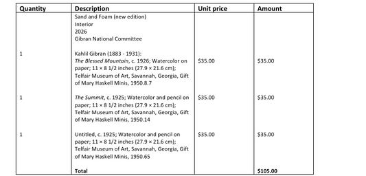 Rights & Reproductions: Invoice A-58