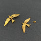 FGS - 18K Gold Plated Steel Flying Bird Stud Earrings